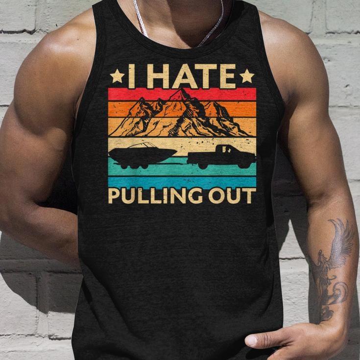 I Hate Pulling Out Boat Captain Funny Boating Retro V2 Men Women Tank Top Graphic Print Unisex Gifts for Him