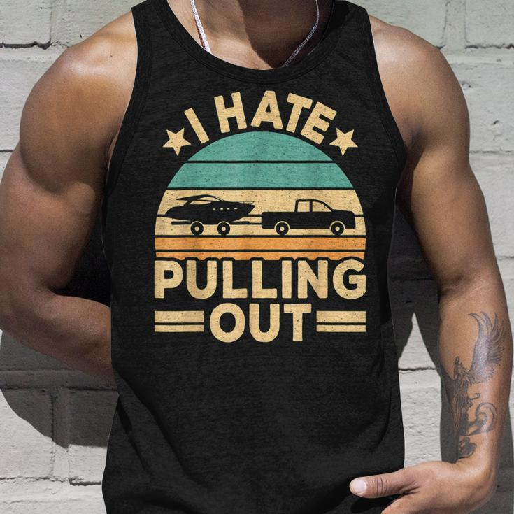 I Hate Pulling Out Boating Funny Retro Boat Captain V2 Men Women Tank Top Graphic Print Unisex Gifts for Him
