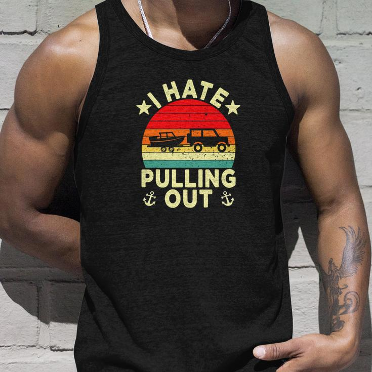 I Hate Pulling Out Retro Boating Boat Captain Funny Boat Unisex Tank Top Gifts for Him