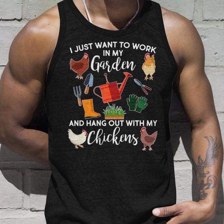I Just Want Work In My Garden And Hang Out With My Chickens V2 Unisex Tank Top Gifts for Him