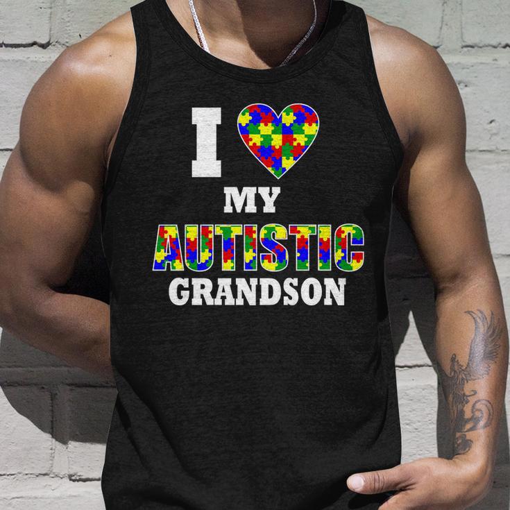 I Love My Autistic Grandson Autism Unisex Tank Top Gifts for Him