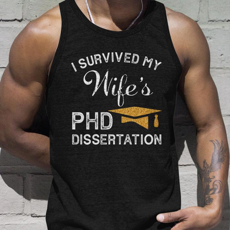 I Survived My Wifes Phd Dissertation For Husband Unisex Tank Top Gifts for Him
