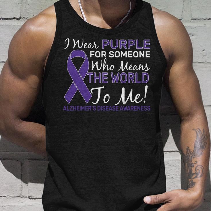 I Wear Purple Alzheimers Disease Awareness Tshirt Unisex Tank Top Gifts for Him