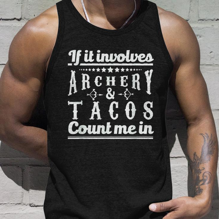 If It Involves Archery & Tacos Count Me In Graphic Men Women Tank Top Graphic Print Unisex Gifts for Him