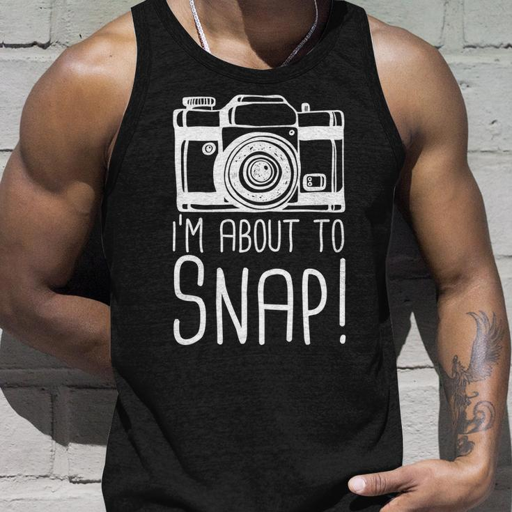 Im About To Snap Funny Photographer Camera Tshirt Unisex Tank Top Gifts for Him