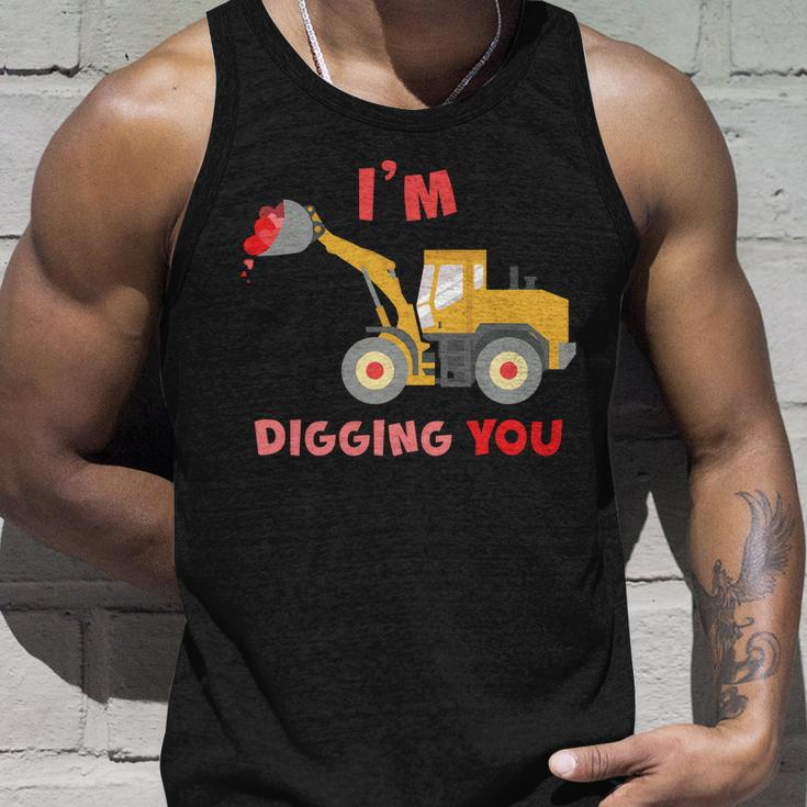 Im Digging You Tractor Valentines Day Unisex Tank Top Gifts for Him