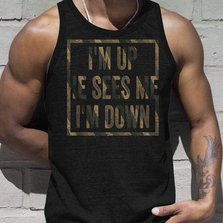 Im Up He Sees Me Im Down V2 Unisex Tank Top Gifts for Him