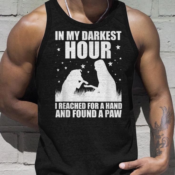 In My Darkest Hour I Reached For A Hand And Found A Paw Unisex Tank Top Gifts for Him