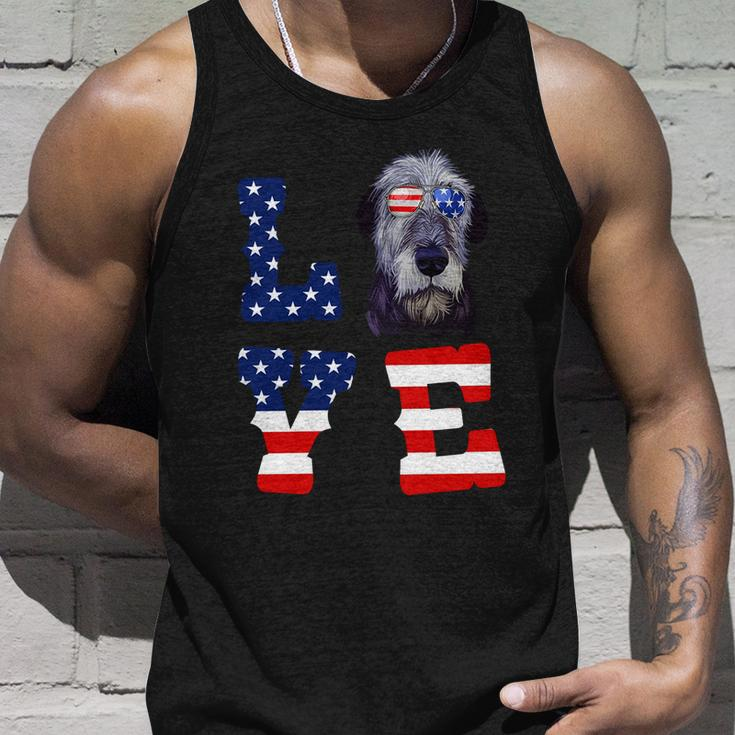 Irish Wolfhound Love Dog American Flag 4Th Of July Usa Funny Gift Unisex Tank Top Gifts for Him
