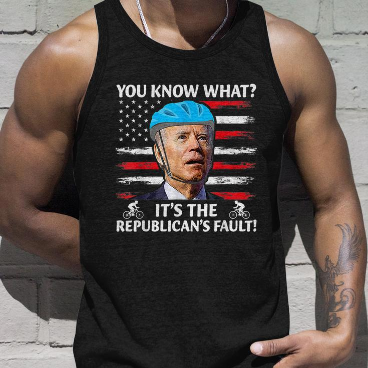 Joe Biden Falling Its The Republicans Fault Unisex Tank Top Gifts for Him