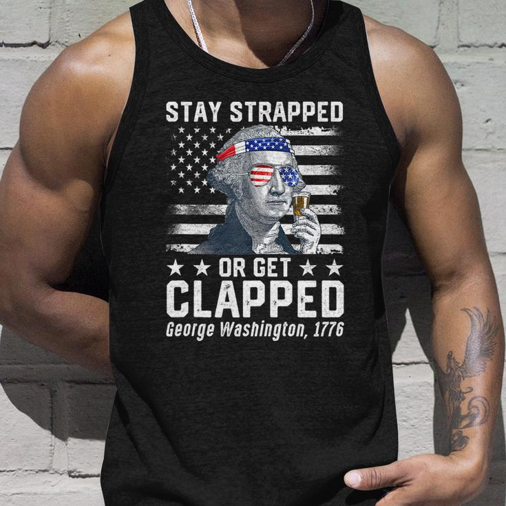 July George Washington 1776 Tee Stay Strapped Or Get Clapped Unisex Tank Top Gifts for Him