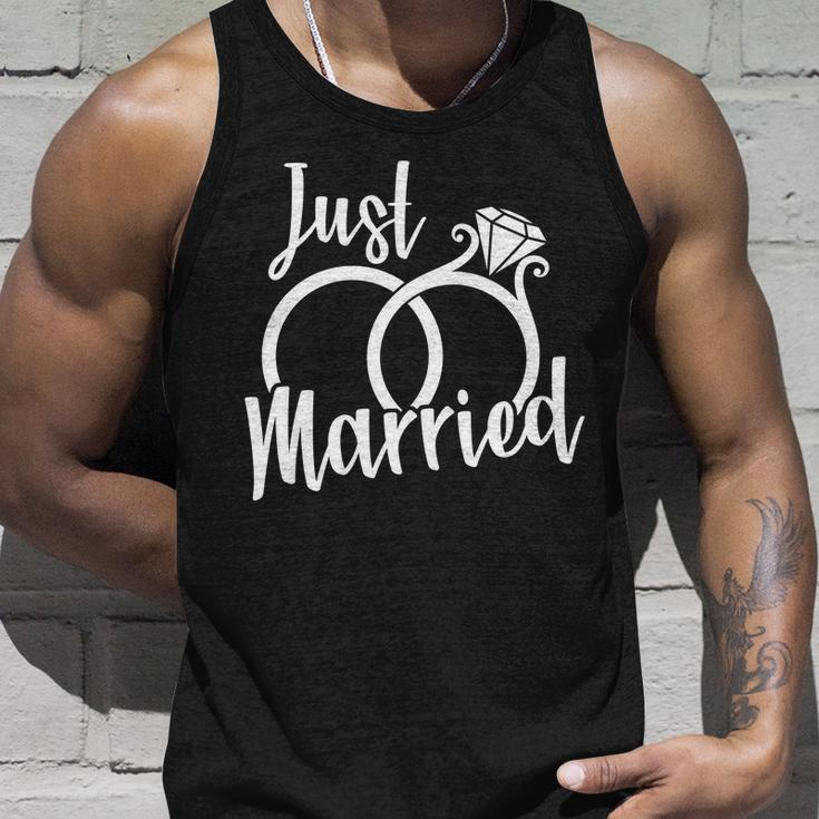 Just Married Ring Logo Unisex Tank Top Gifts for Him