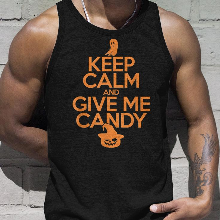 Keep Calm And Give Me Candy Trick Or Treat Halloween Unisex Tank Top Gifts for Him