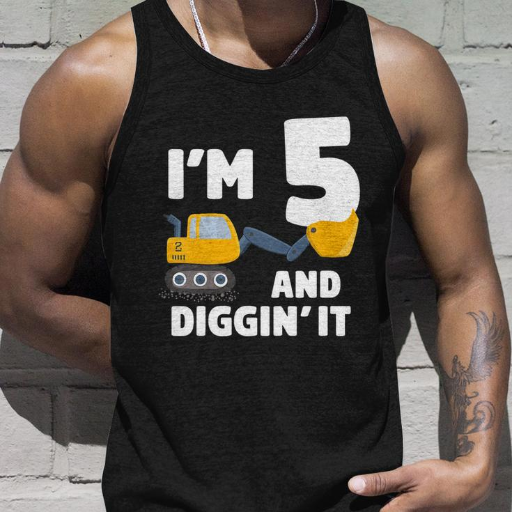 Kids Construction Truck 5Th Birthday Boy 5 Year Old Meaningful Gift Unisex Tank Top Gifts for Him
