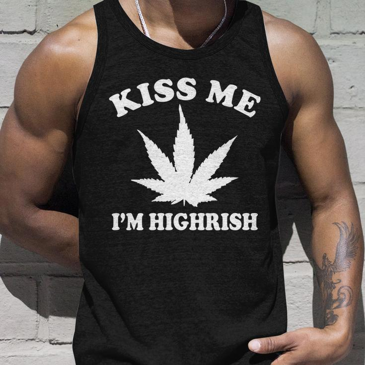 Kiss Me Im Highrish Irish St Patricks Day Weed Tshirt Unisex Tank Top Gifts for Him