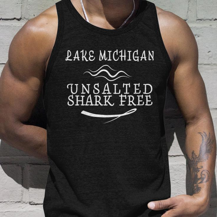 Lake Michigan Unsalted Shark Free V3 Unisex Tank Top Gifts for Him