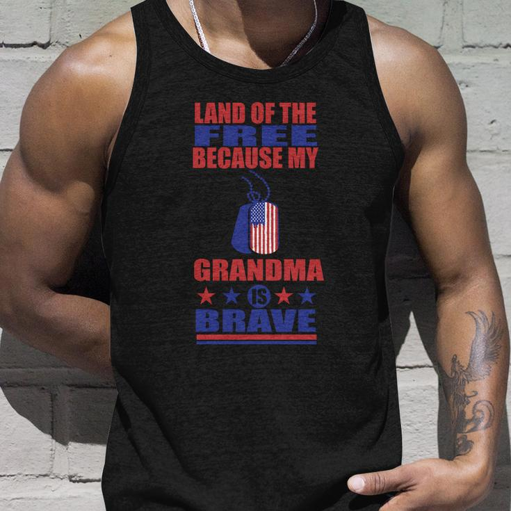Land Of The Free Because My Grandma Is Brave 4Th Of July Unisex Tank Top Gifts for Him