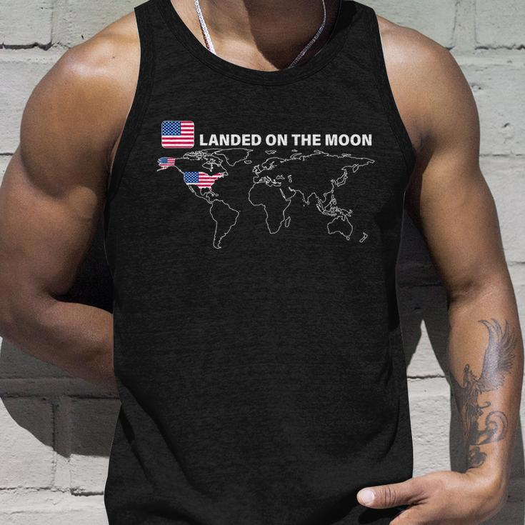 Landed On The Moon Usa Map Unisex Tank Top Gifts for Him