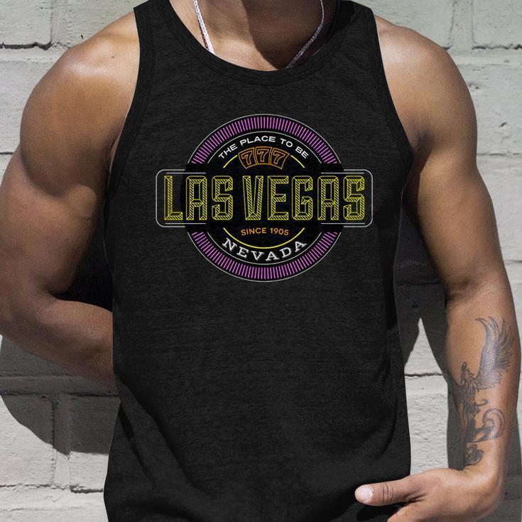 Las Vegas Retro Neon Logo Unisex Tank Top Gifts for Him
