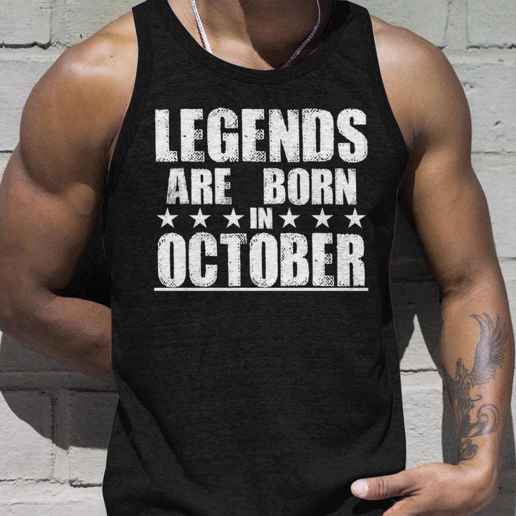 Legends Are Born In October Birthday Unisex Tank Top Gifts for Him