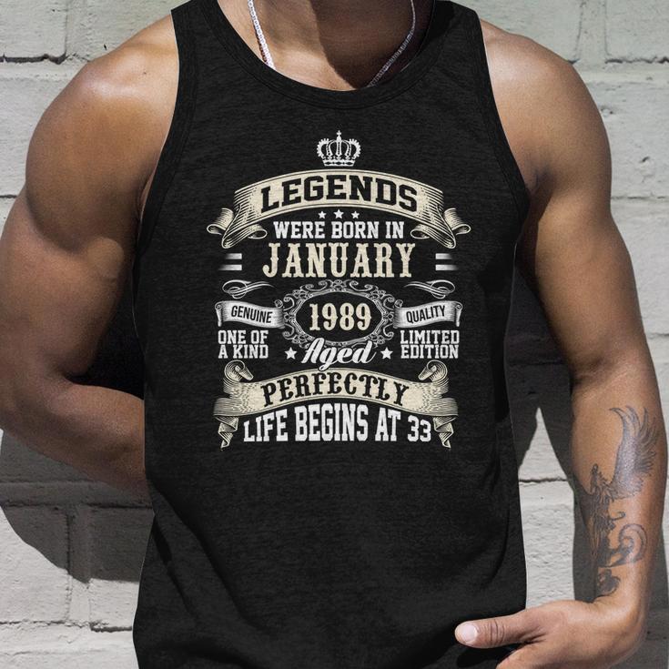 Legends Were Born In January 1989 Vintage 33Rd Birthday Gift For Men & Women Unisex Tank Top Gifts for Him