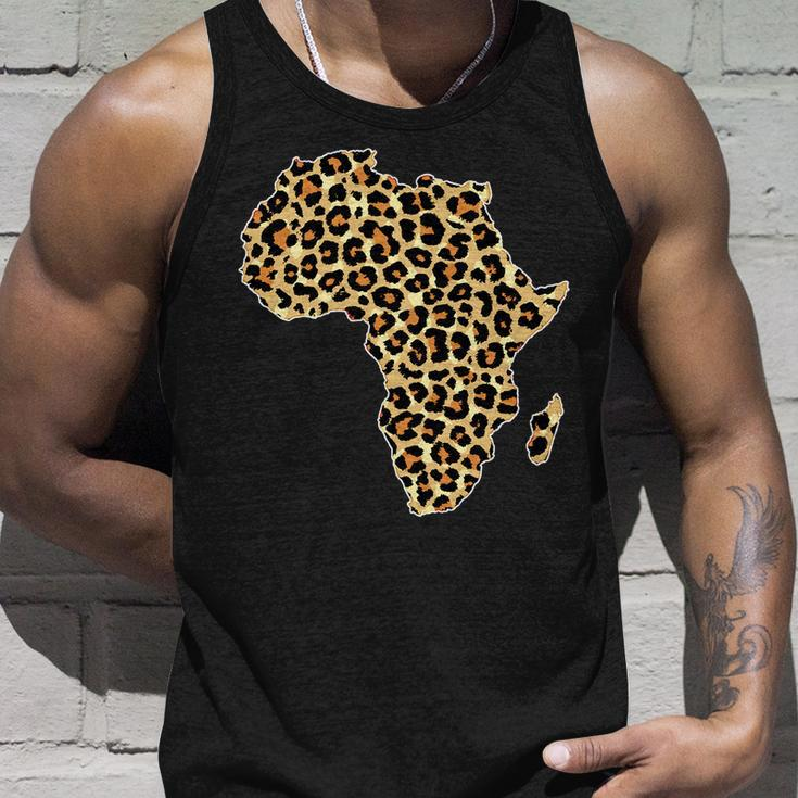 Leopard Print African Map Of Africa Tshirt Unisex Tank Top Gifts for Him