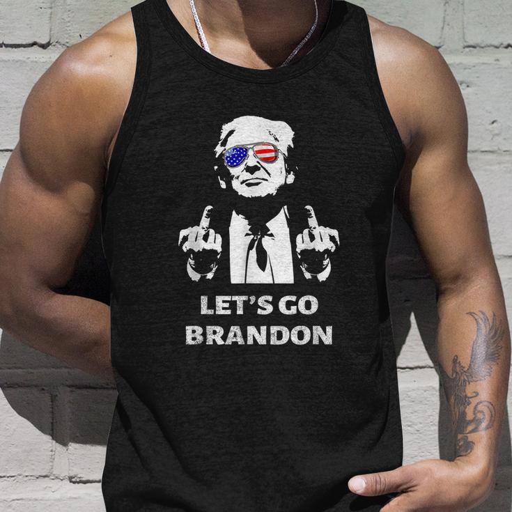 Lets Go Brandon Trump Middle Finger Unisex Tank Top Gifts for Him