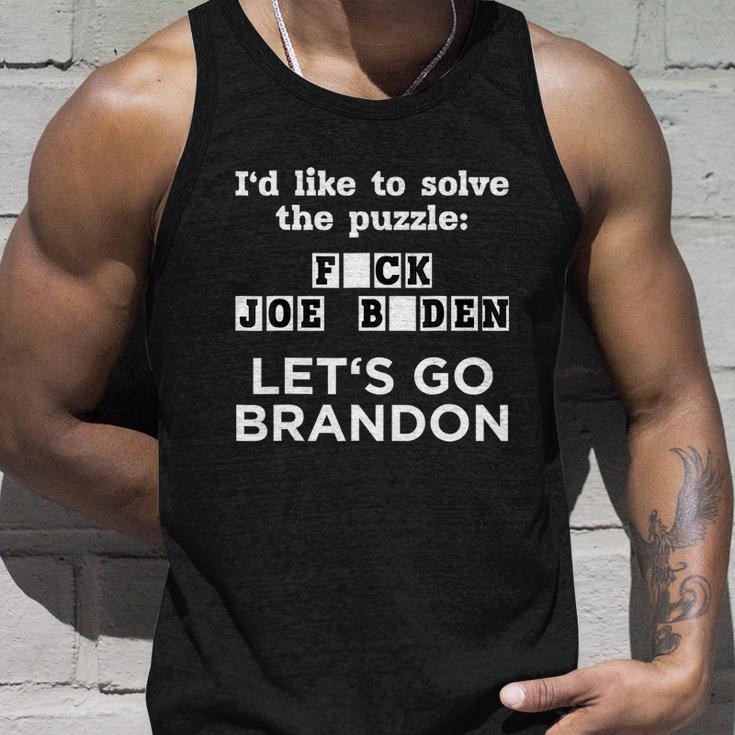 Lets Go Brandon Us Solve The Puzzle Unisex Tank Top Gifts for Him