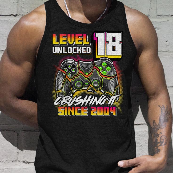 Level 18 Unlocked Crushing It 2004 Video Game 18Th Birthday Unisex Tank Top Gifts for Him