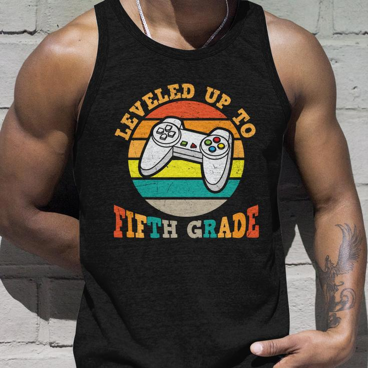 Leveled Up To 5Th Grade Back To School First Day Of School Unisex Tank Top Gifts for Him