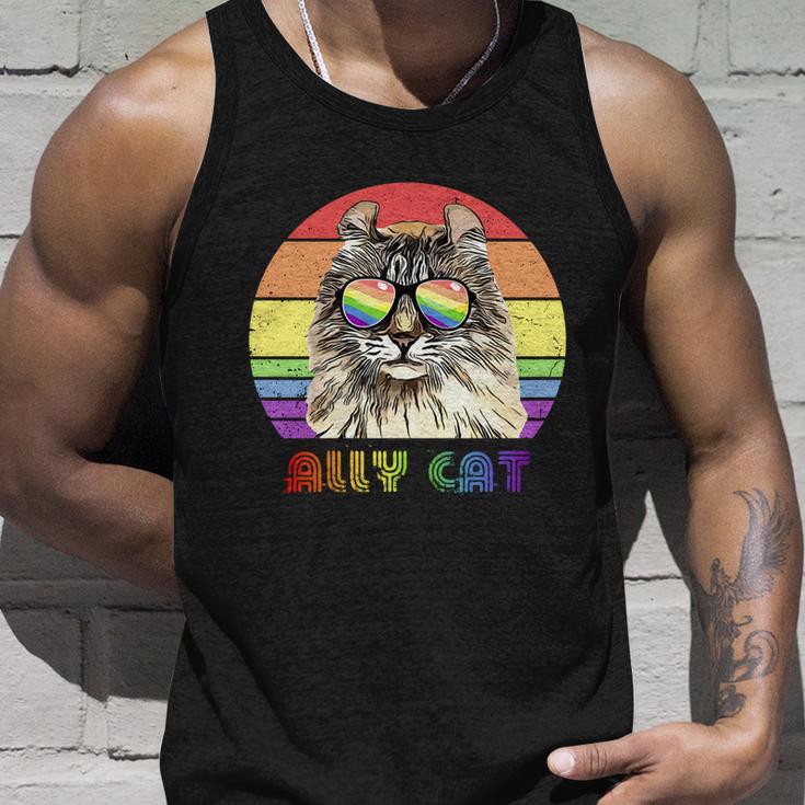 Lgbtq Ally Cat Rainbow Gay Pride Flag Lgbt Funny Gift Unisex Tank Top Gifts for Him