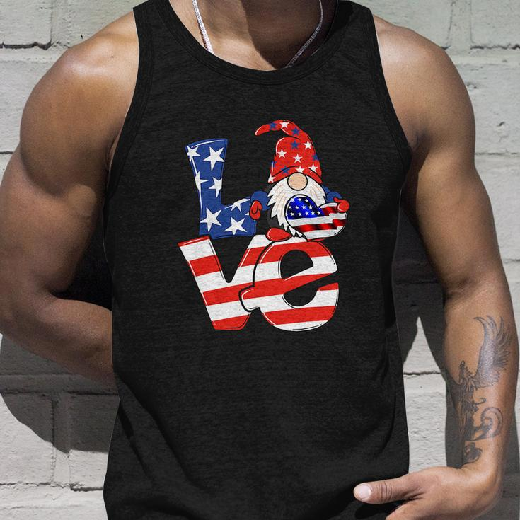 Love Gnome American Flag Funny 4Th Of July Unisex Tank Top Gifts for Him