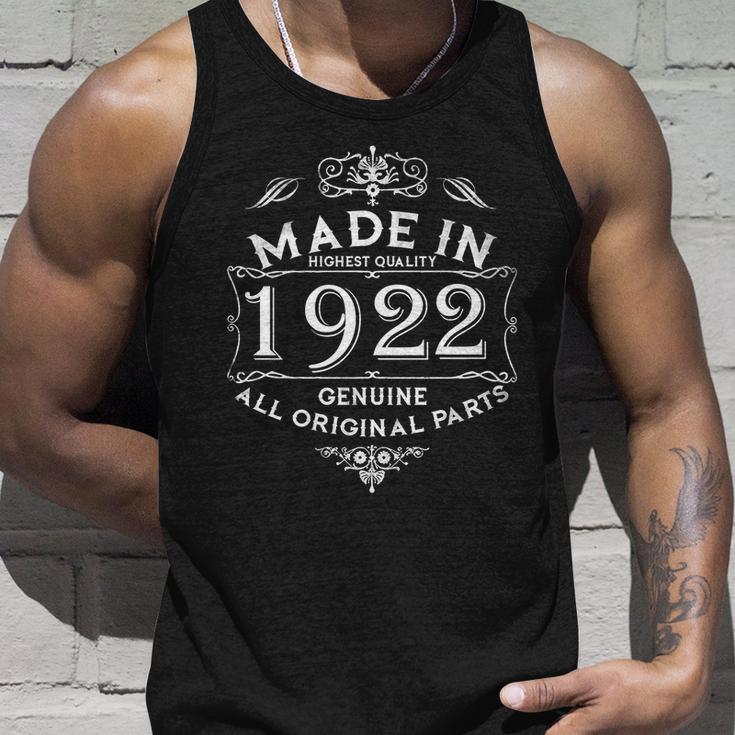 Made In 1922 Aged To Perfection Vintage 100Th Birthday Unisex Tank Top Gifts for Him