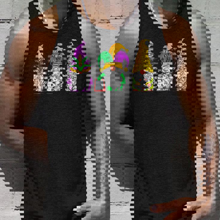 Mardi Gras Gnomes Holding Mask Love Mardi Gras Gnome Men Women Tank Top Graphic Print Unisex Gifts for Him