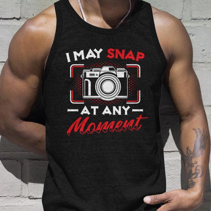 May Snap At Any Moment Photography Camera Photographer Gift Unisex Tank Top Gifts for Him
