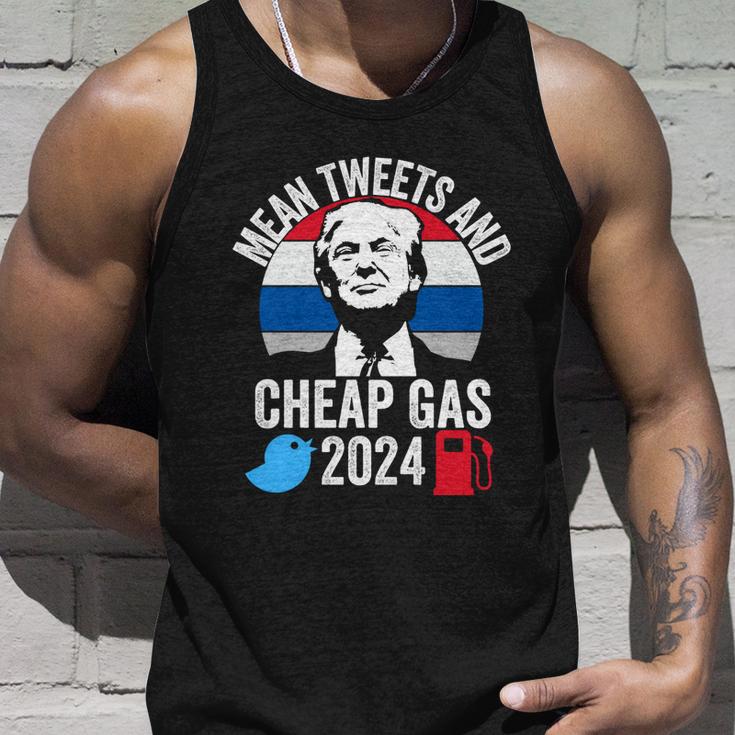 Mean Tweets And Cheap Gas 2024 Donald Trump For President Funny Gift Unisex Tank Top Gifts for Him