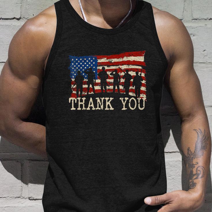 Memorial Day American Flag Thank You Veterans Proud Veteran Unisex Tank Top Gifts for Him