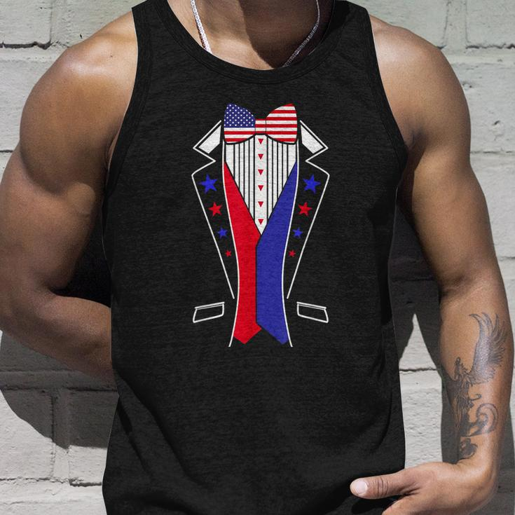 Mens 4Th Of July Tuxedo Costume Bow Tie American Flag Usa Unisex Tank Top Gifts for Him
