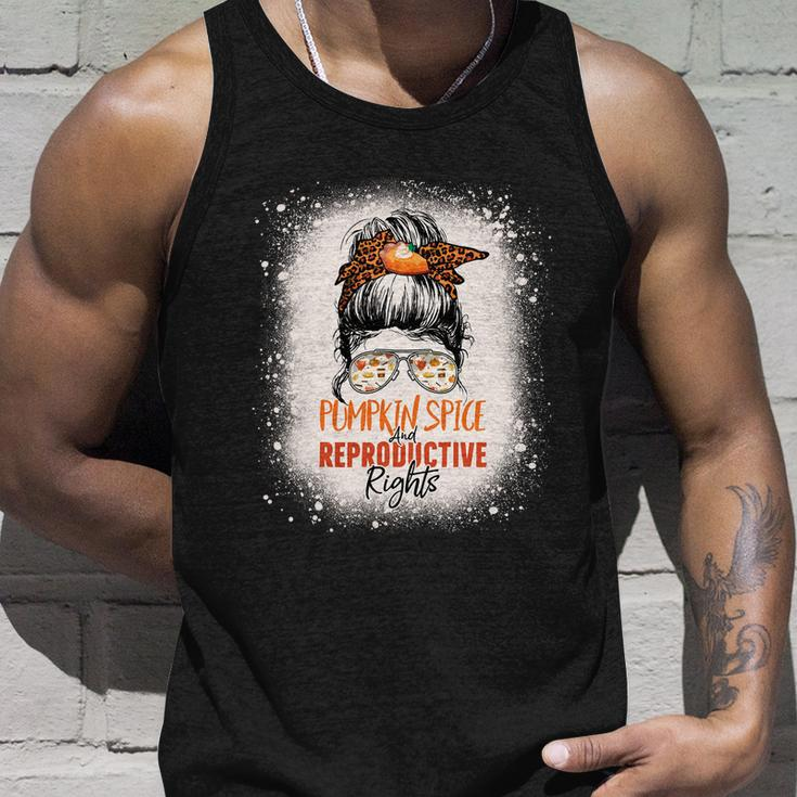 Messy Bun Bleached Pumpkin Spice And Reproductive Rights Cute Gift Unisex Tank Top Gifts for Him