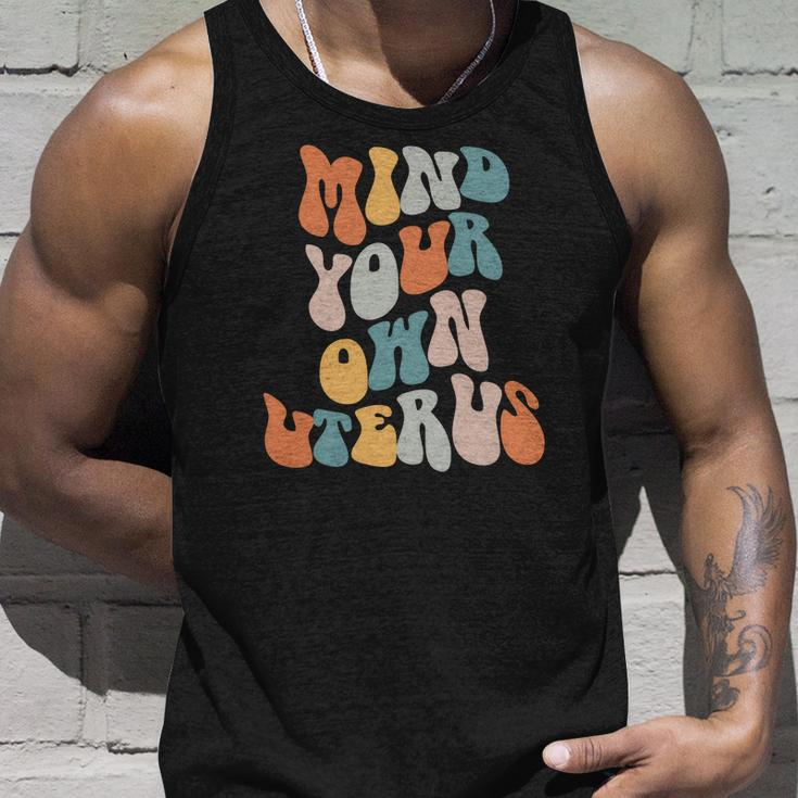 Mind Your Own Uterus Pro Roe Pro Choice Groovy Retro Unisex Tank Top Gifts for Him