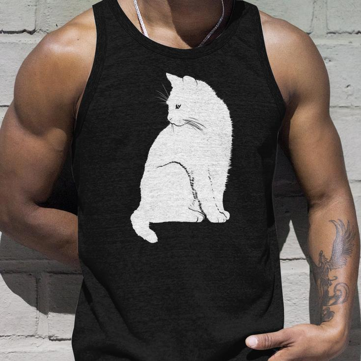 Minimalist Cute Black Cat Owner Feline Art Kitten Lover Gift V2 Men Women Tank Top Graphic Print Unisex Gifts for Him
