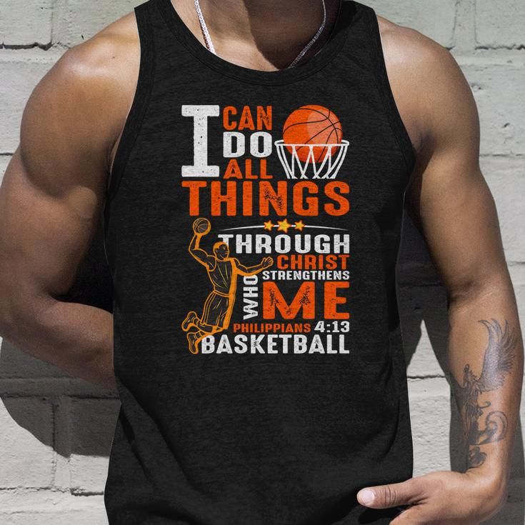 Motivational Basketball Christianity Quote Christian Basketball Bible Verse Unisex Tank Top Gifts for Him