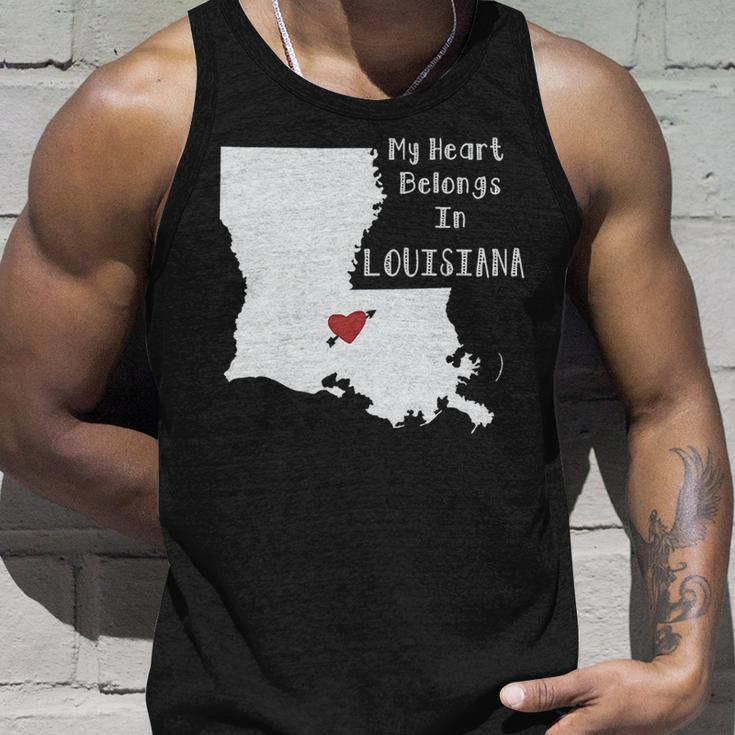 My Heart Belongs In Louisiana Graphic Design Printed Casual Daily Basic Unisex Tank Top Gifts for Him