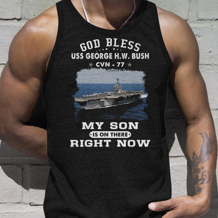 My Son Is On Uss Uss George H W Bush Cvn Unisex Tank Top Gifts for Him