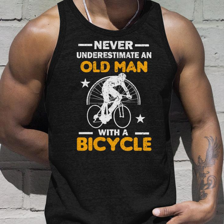 Never Underestimate An Old Man With A Bicycle Tshirt Unisex Tank Top Gifts for Him