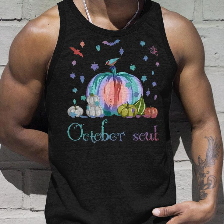 October Soul Funny Magic Halloween Pumpkin Fall Thanksgiving Unisex Tank Top Gifts for Him