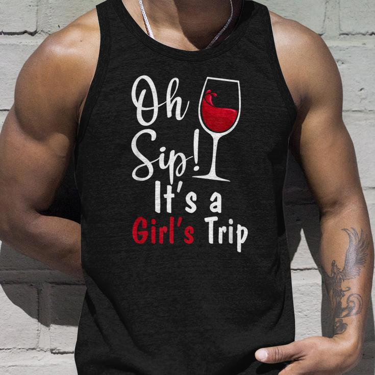 Oh Sip Its A Girls Trip Funny Wine Party Unisex Tank Top Gifts for Him