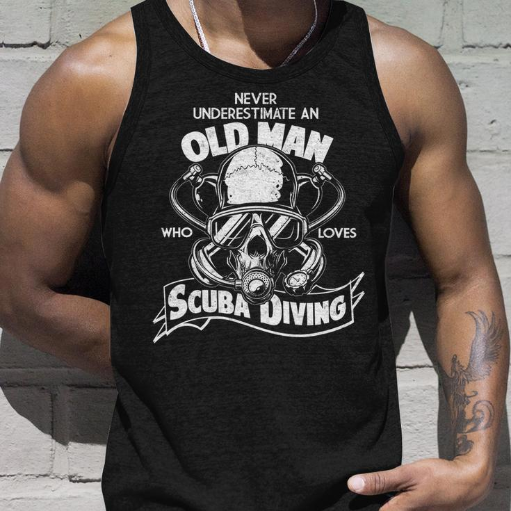 Old Man Who Loves Scuba Diving Unisex Tank Top Gifts for Him