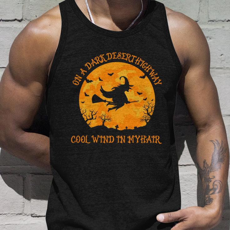 On A Dark Desert Highway Cool Wind In My Hair Halloween Quote Unisex Tank Top Gifts for Him