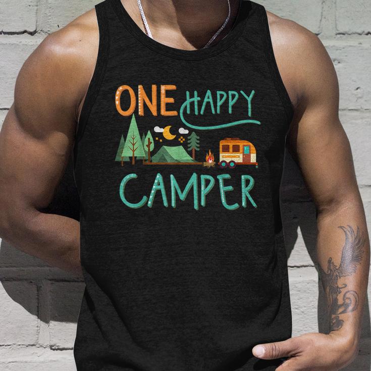 One Happy Camper First Birthday Gift Camping Matching Gift Unisex Tank Top Gifts for Him